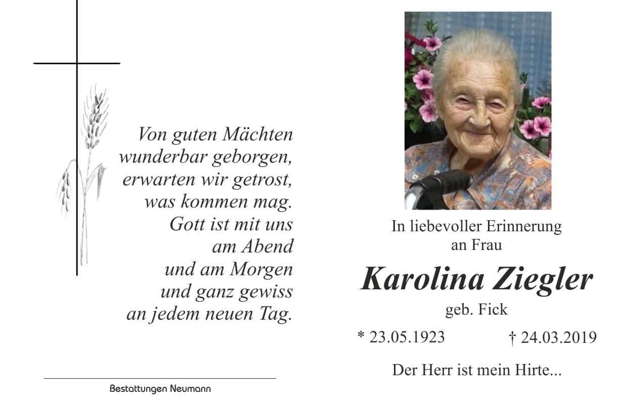 Frau Karolina Ziegler